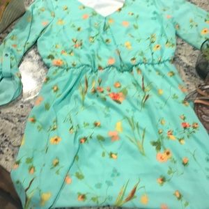 Mint Green floral dress NWT